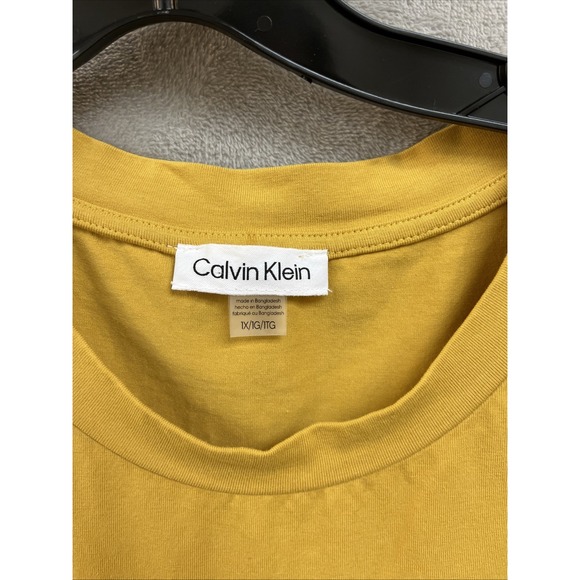 Calvin Klein Dress Women's 1X Midi Tank Sleeveless Beachy Mustard Yellow Coastal - Picture 5 of 6